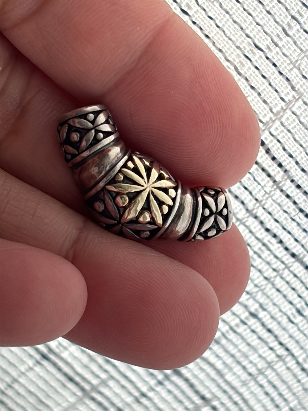 Sterling Silver and 14k Gold Slide Pendant